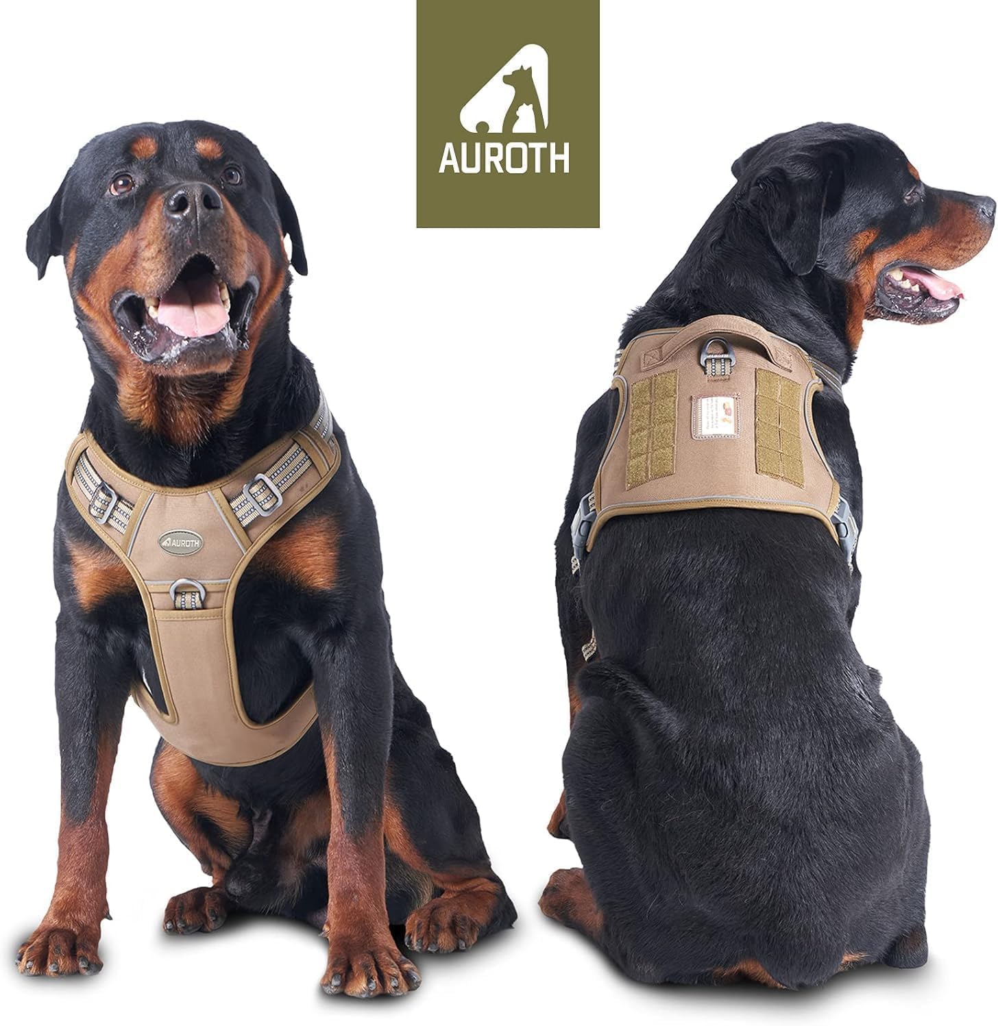 Auroth large dog tactical vest reflective strips