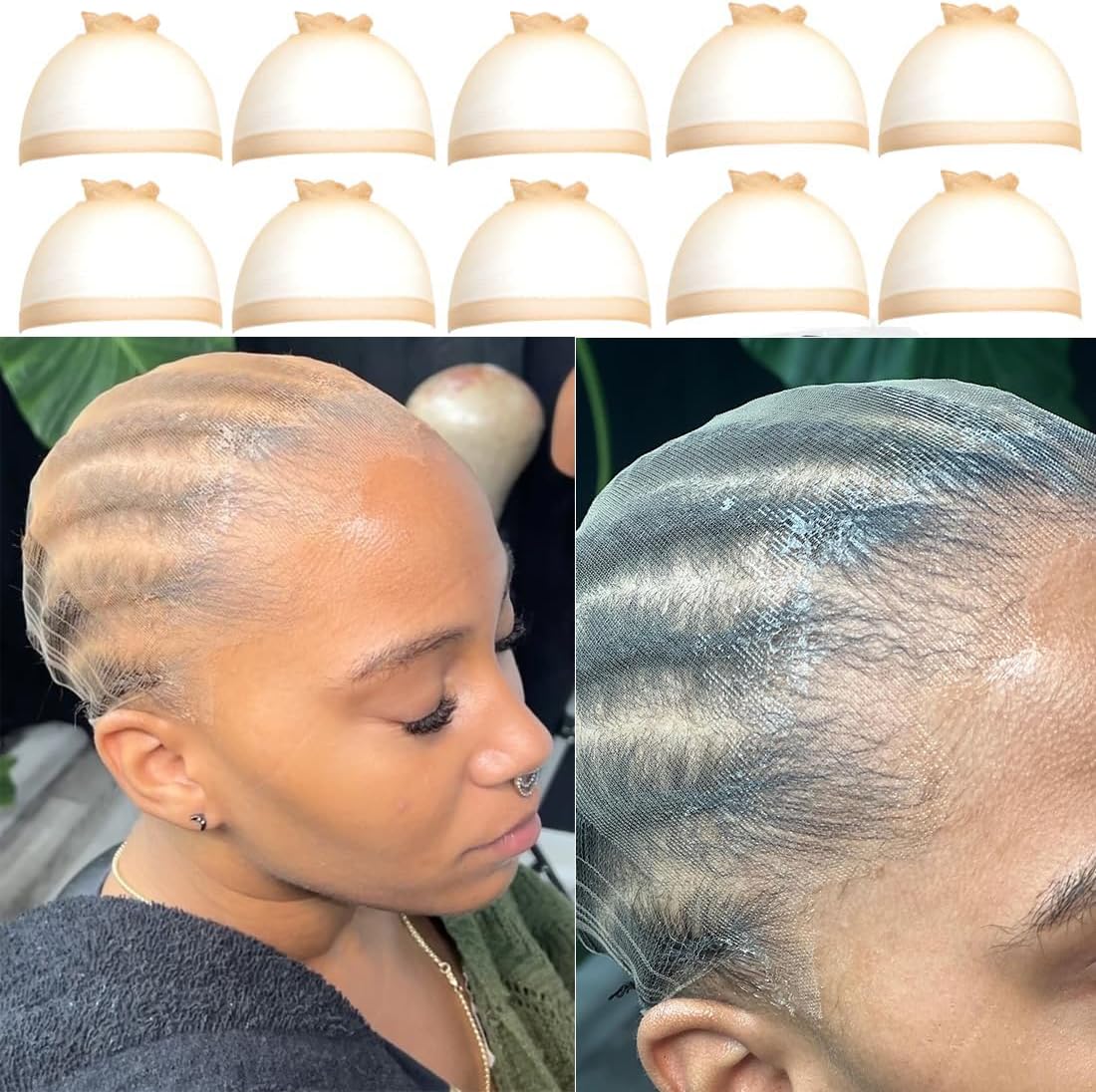 FDBJulyy transparent HD wig cap pack front view