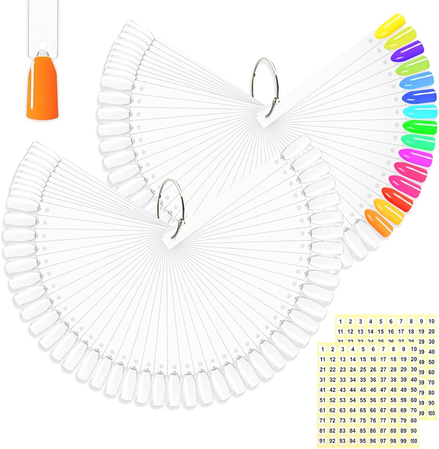 Ranore BQAN 100 pieces nail swatch sticks front view