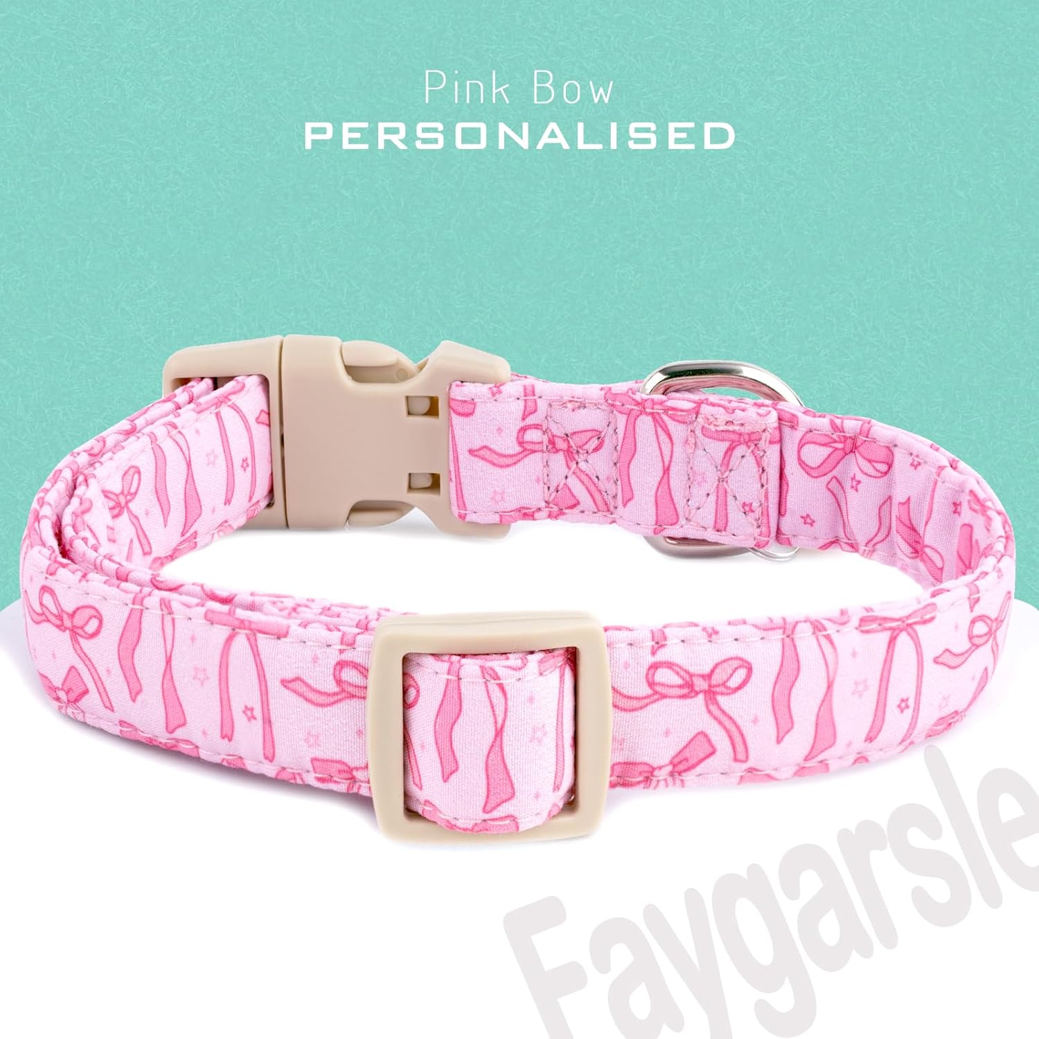 Faygarsle cute bow pattern pet collar for small dogs