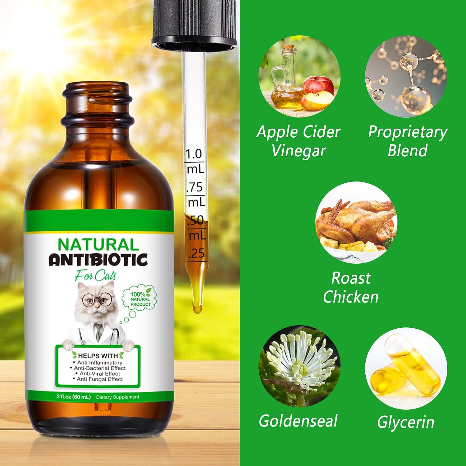 NenMaoKeNu cat multivitamin drops for feline immune support and infection relief