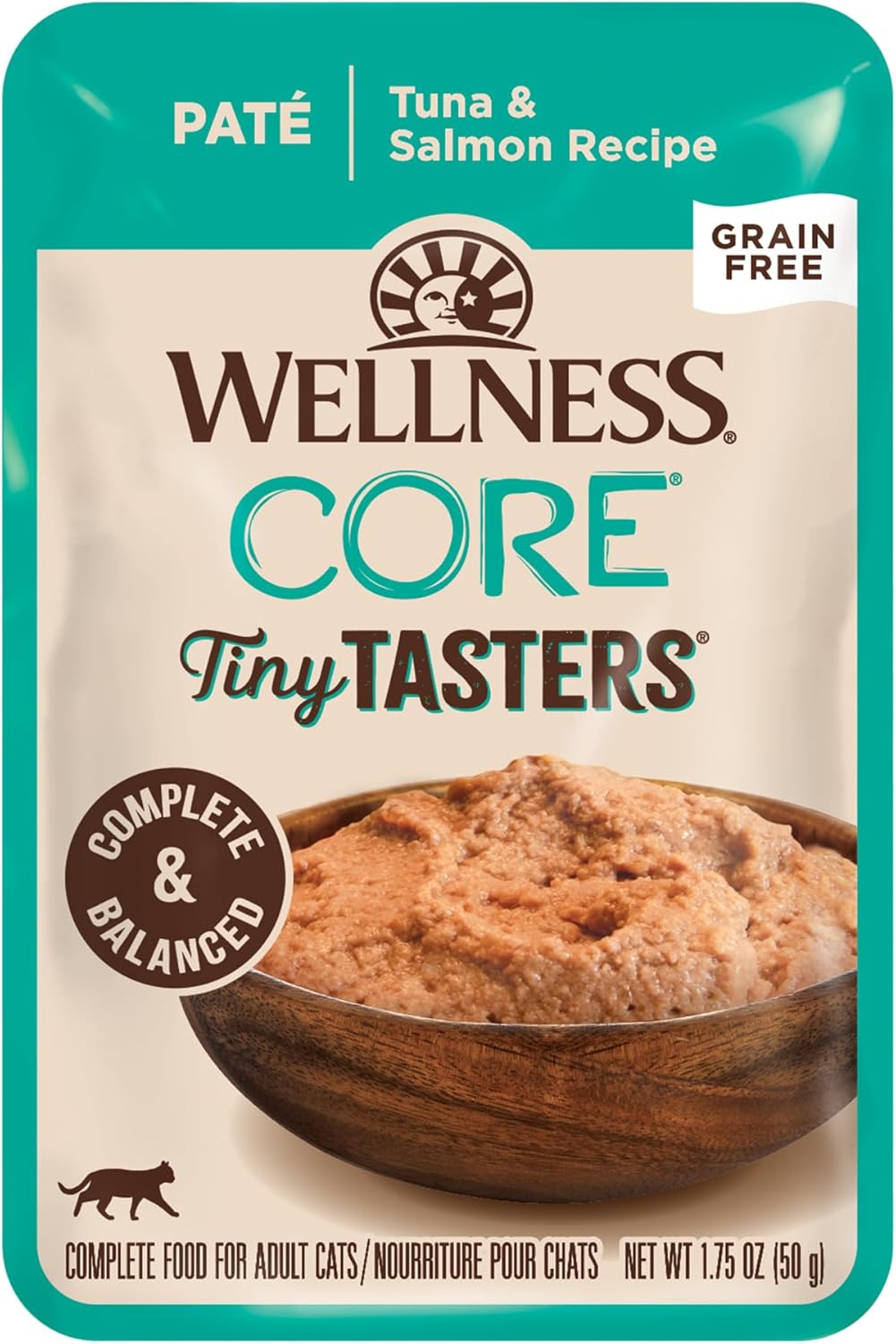 Wellness CORE Tiny Tasters Flaked Adult Wet Cat Food, Natural, Protein Rich, Grain Free, Tuna and Salmon Recipe, 1.75 oz, Pack of 12 Pouches - Image 12