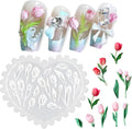 LIFOOST tulip flowers silicone nail art mold front view