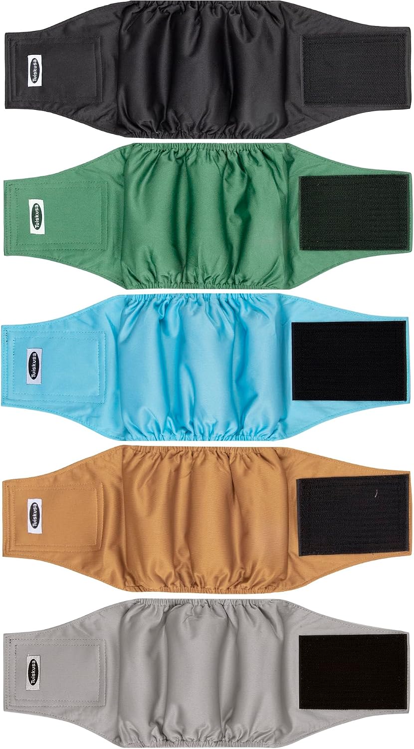 Male Dog Diapers, High Absorbing Dog Belly Bands for Male Dogs, Washable Reusable Dog Males Wraps(5 Pack) - Image 15
