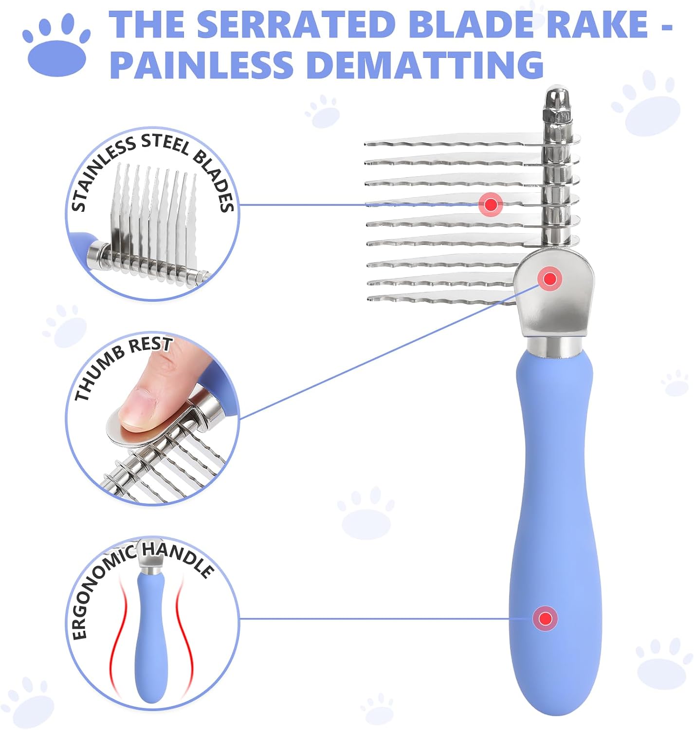 Ergonomic beech wood handle of Myselect dog comb