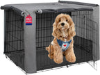 HiCaptain Dog Crate Cover 36.0" L x 23.0" W x 25.0" H with Breathable Mesh, Heavy Duty Kennel Cover, Dual Zippered Panels, Windproof Waterproof(Beige) - Image 10