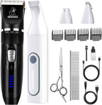 Professional home pet grooming set for small and large dogs showing detachable blades