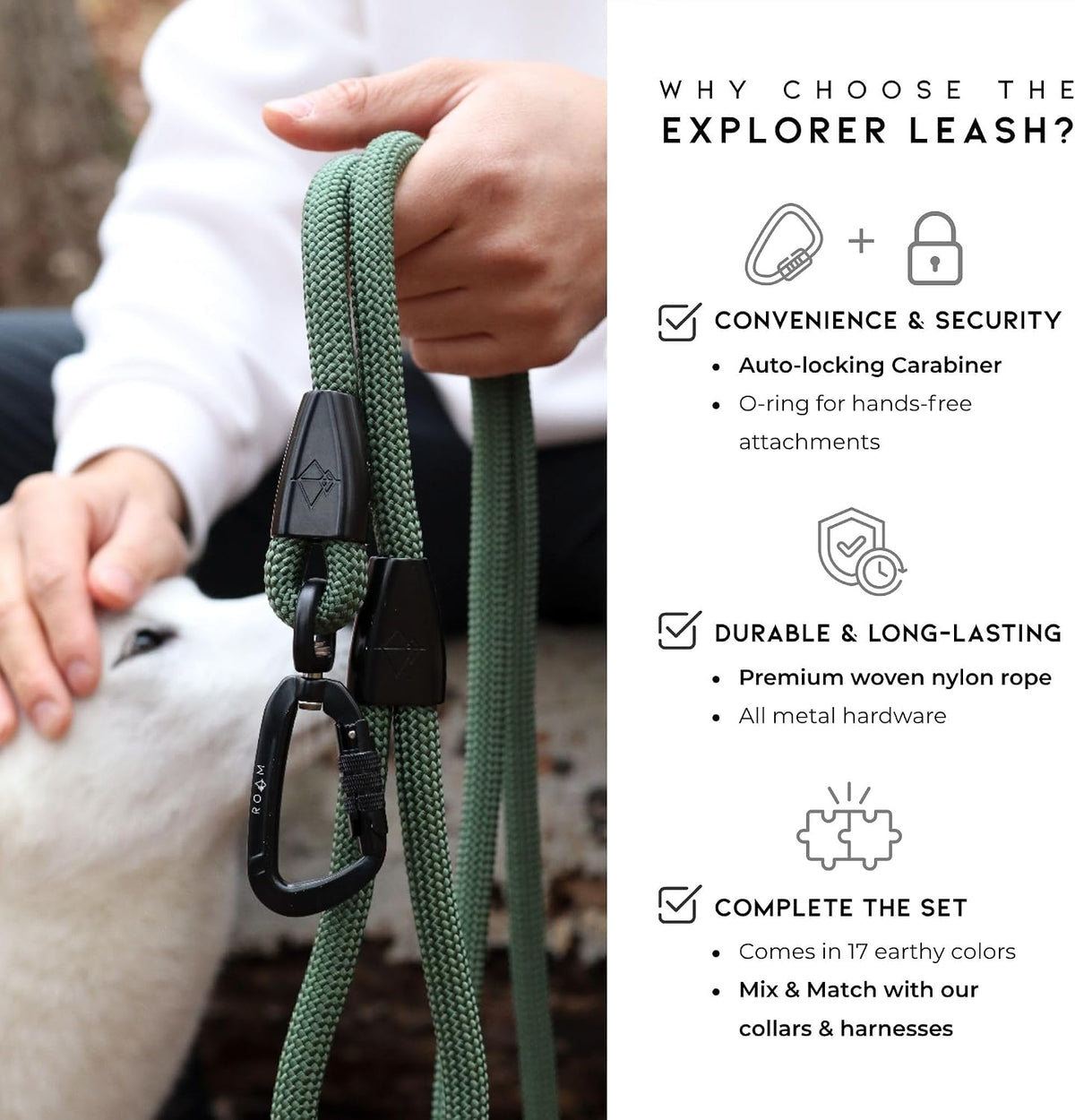 Close up of auto locking aviation aluminum carabiner on California Horizon leash
