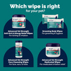 Vetnique antibacterial and antifungal wipes for dogs and cats treating hot spots.