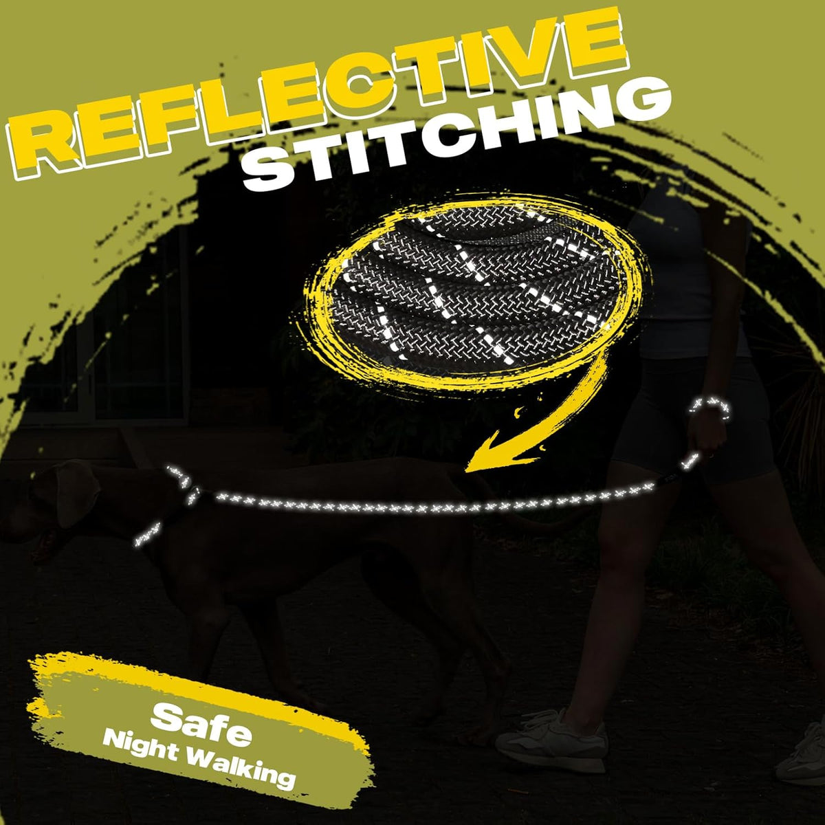 Fida six foot nylon slip lead close up texturing of the thick braided pattern.