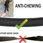 Sonqueen heavy duty braided nylon multiple pet traction rope in classic black color