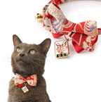 Necoichi Kabuki Charm Bow Tie Cat Collar front view