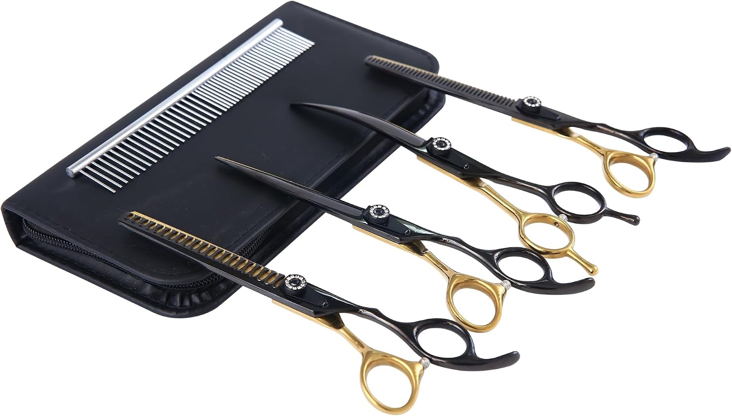 7" Curved Thinner Dog Scissor, Curved Blender Scissors, 40 Teeth, 30% Thinning Rate, Professional Pet Shear for Groomer, Ergonomic Dog Grooming Scissor, Dogs Shear for Grooming - Image 11