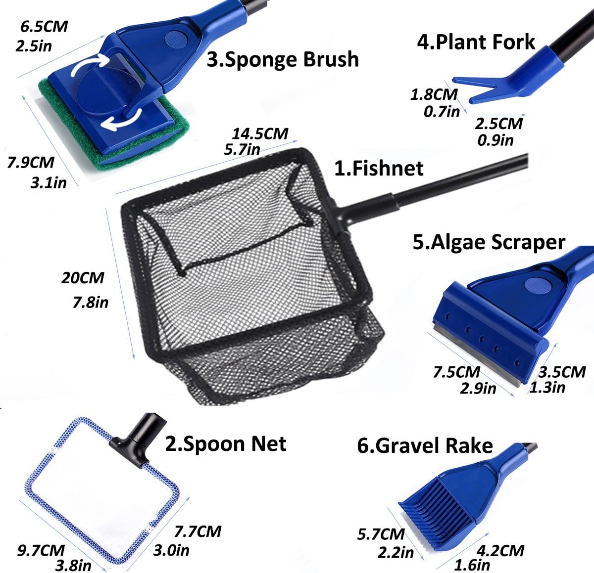 Transparent nylon fish net and spoon net for safe aquatic life handling