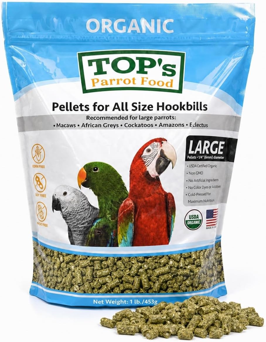 TOP's Parrot Pellets 4 lb, USDA Organic Certified, Non-GMO Bird Food for Hookbills - Image 9