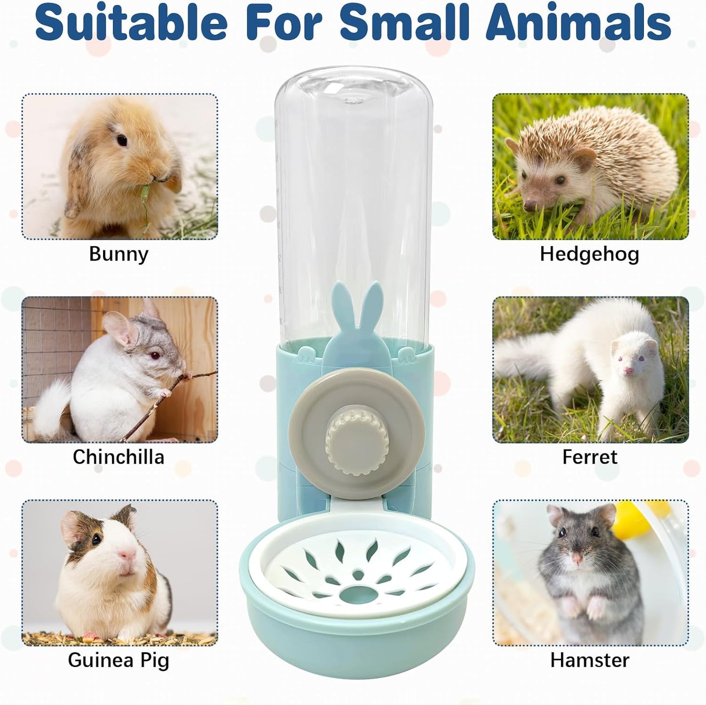 kathson Rabbit Water Dispenser for Cage 17 Oz Hanging Guinea Pig Water Bottle No Drip Gravity Automatic Bunny Water Bottle No Leak Small Animal Water Bottle for Chinchilla Ferret Hamster(Light Blue) - Image 6