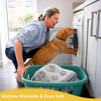 PEASUG luxury polyester pet blanket being placed into a washing machine