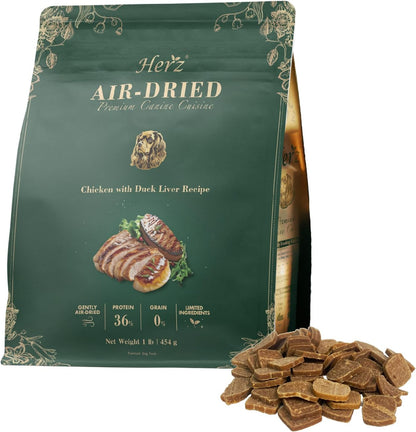 Herz Air-Dried Dog Food Chicken & Duck Liver Recipe 2.2 lb, All-Natural, High-Protein, Grain-Free, Limited Ingredients, Complete & Balanced, Premium Canine Cuisine - Image 9