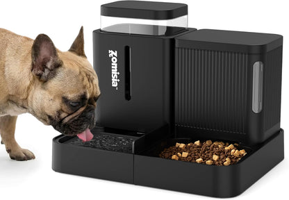 ZOMISIA gravity pet food and water dispenser front view automatic feeder