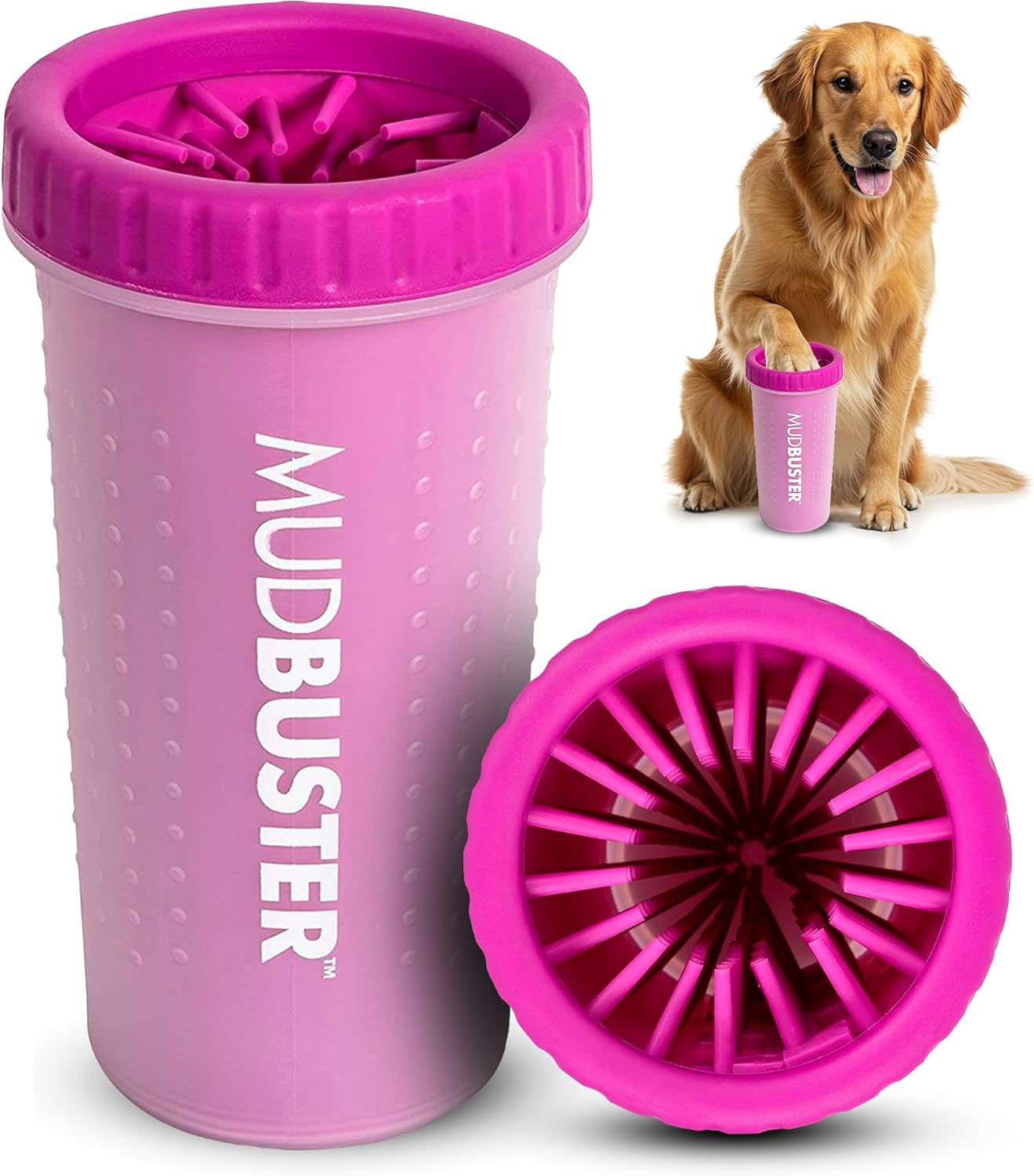 Dexas MudBuster Medium Dog Paw Cleaner, Fuchsia, Fits 1.5"-2.5" Wide Paws, Gentle Silicone Bristles for Quick, Easy Cleaning - Image 14