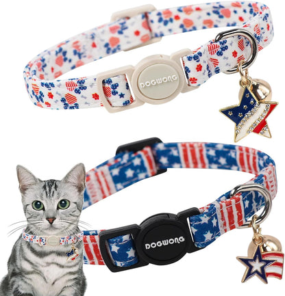 Cat Collar,2 Pack White Hemp Cat Collars Breakaway with Bell, DOGWONG Safety Buckle Wedding Cat Collar for Girl Boy Cats and Small DogsAdjustable 7-12 Inch,Pet Supplies Accessories - Image 10