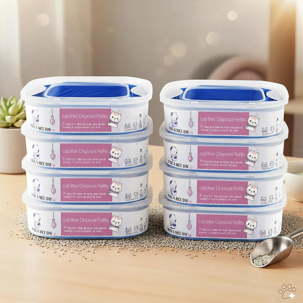 2 Pack 28FT Cat Litter Refill Cartridge, Compatible with Pet Genie Standard/Plus/Style Pail Refills, Up to 8 Months of Supply, 7 layer Odor Control Jumbo Refill Cartridge - Image 11