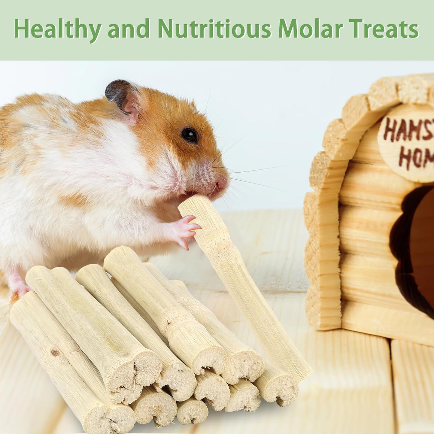 Imported premium sweet bamboo treats for small animal habitat enrichment