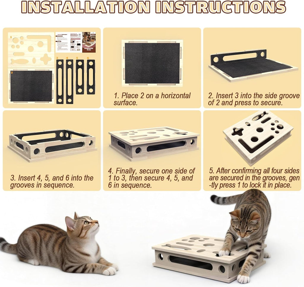 Premium pet enrichment station for stress free feline claw maintenance