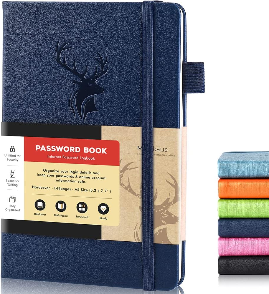 molekaus Password Book with tabs Password Keeper with Extra Password Space to Change Password. Medium Size Password Notebook for Home or Office for Internet Log In, 5.3 * 7.7in Light blue - Image 12