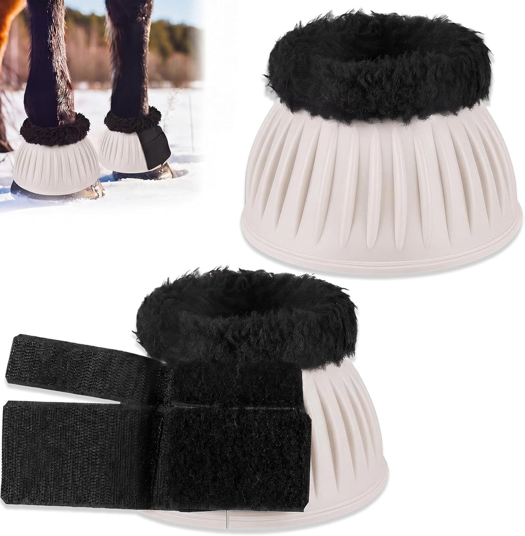 Abbylike imported horse equipment pair laid flat to show reliable quick wrap straps.