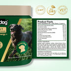 Close up of human grade bacon flavored soft chews from Nutridog formulated for senior dog mobility and cognitive function