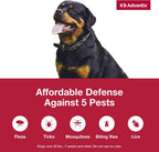 Elanco veterinary recommended flea control for extra large dog breeds back label information