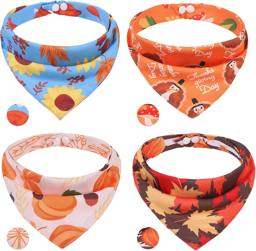 PAWCHIE Dog Cooling Bandana Small, 4 Packs Ice Cool Pet Triangle Scarf Bibs Reversible Styles, Summer Adjustable with Two Snaps, Kerchief Set Accessories for Dogs, Puppy, Cats - Image 13