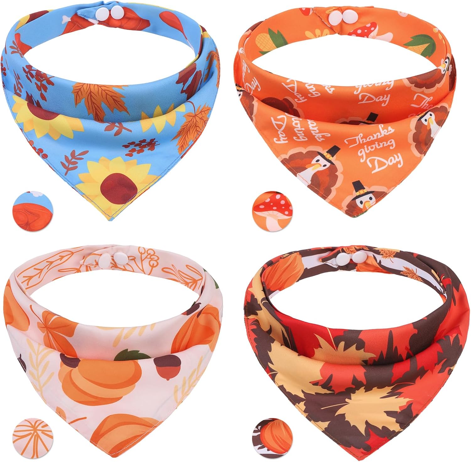 PAWCHIE Dog Cooling Bandana Small, 4 Packs Ice Cool Pet Triangle Scarf Bibs Reversible Styles, Summer Adjustable with Two Snaps, Kerchief Set Accessories for Dogs, Puppy, Cats - Image 13