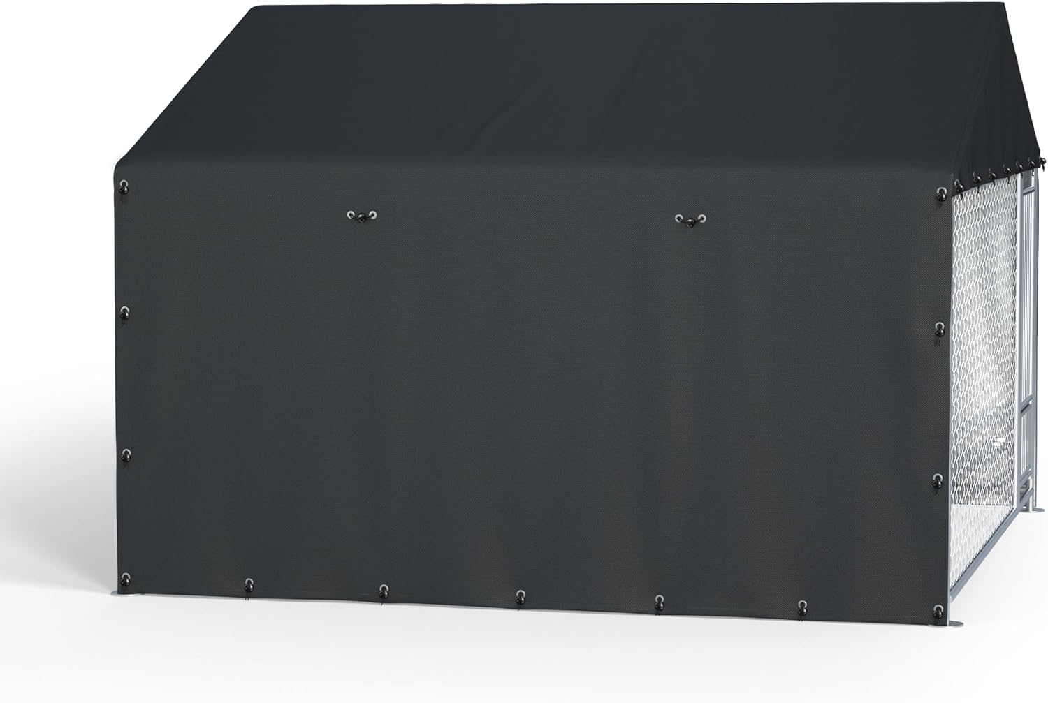 Locywx dog kennel cover front view outdoor pet enclosure top
