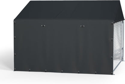 Locywx dog kennel cover front view outdoor pet enclosure top