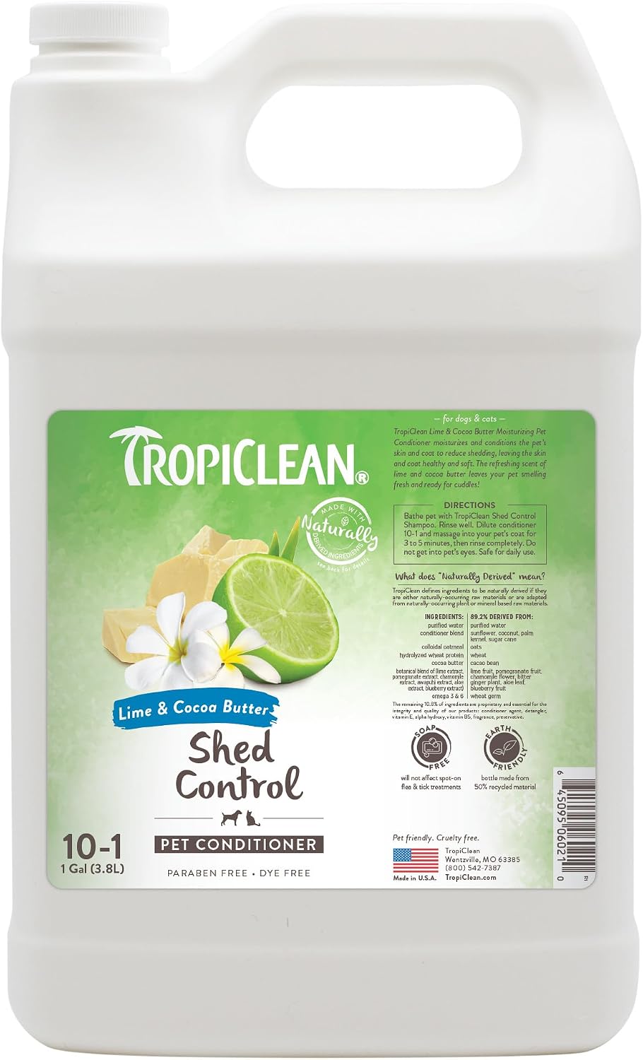 TropiClean Deshedding Dog Conditioner, Reduces Shedding & Softens Coat, Puppy Safe, Made in the USA, Lime & Cocoa Butter Scent, 20oz. - Image 13