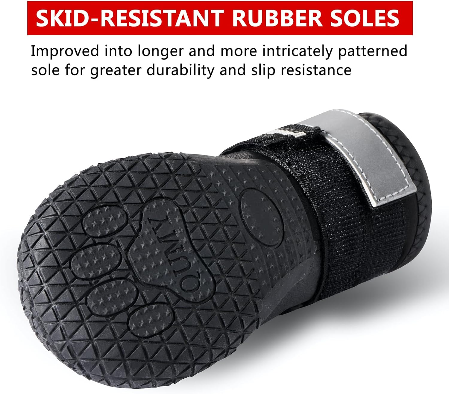 Reflective Velcro straps on Qumy paw protectors