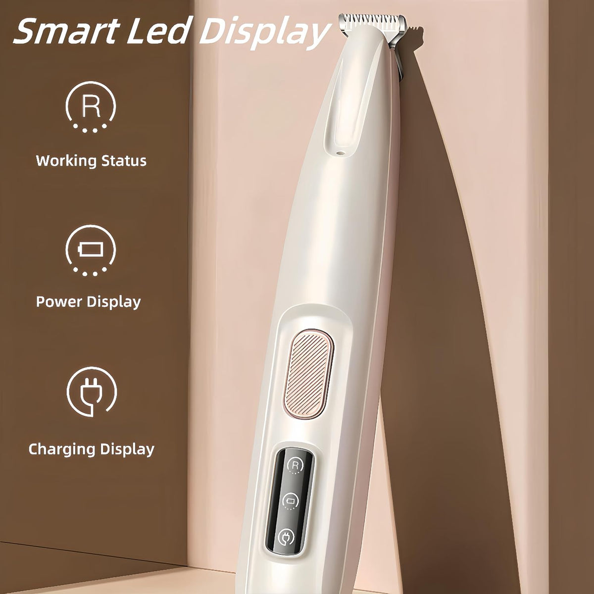Aizoer pet grooming trimmer illuminating cat paw pads with built-in LED light