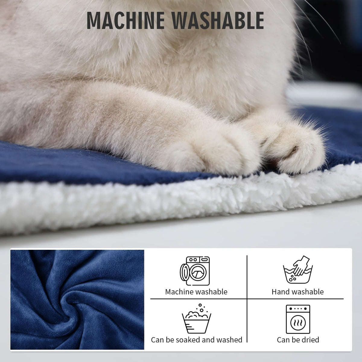 Internal layers of the Rest-Eazzzy pet warming mat featuring flame retardant cotton and PVC liner.
