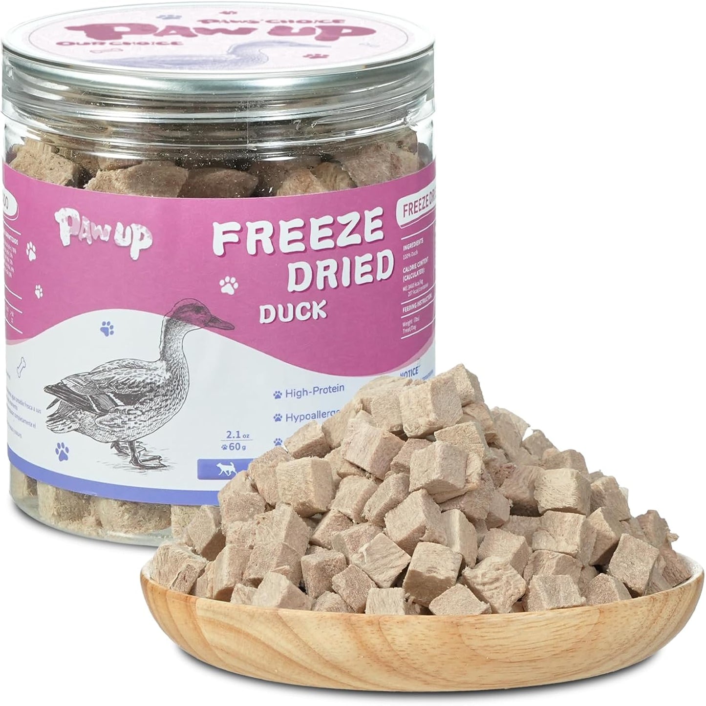 PAWUP Freeze Dried Duck Treats for Cats Dogs, Rawhide Free Freeze-Dried Raw Food Topper, High Protein, Gluten&Grain Free, 4.6oz - Image 11