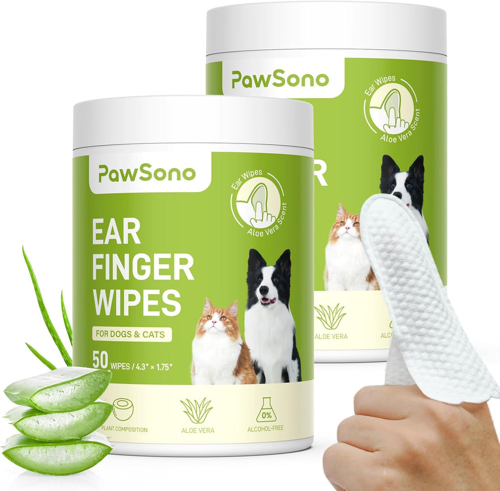 Ear Finger Wipes for Dogs & Cats, Thicker Dog Ear Cleaner Wipes, Natural Relief Cat Ear Cleaner Dog, Pet Health Supplies for Dog Small Animal Cat, Aloe Scent Deodorizing - 50 Count - Image 9