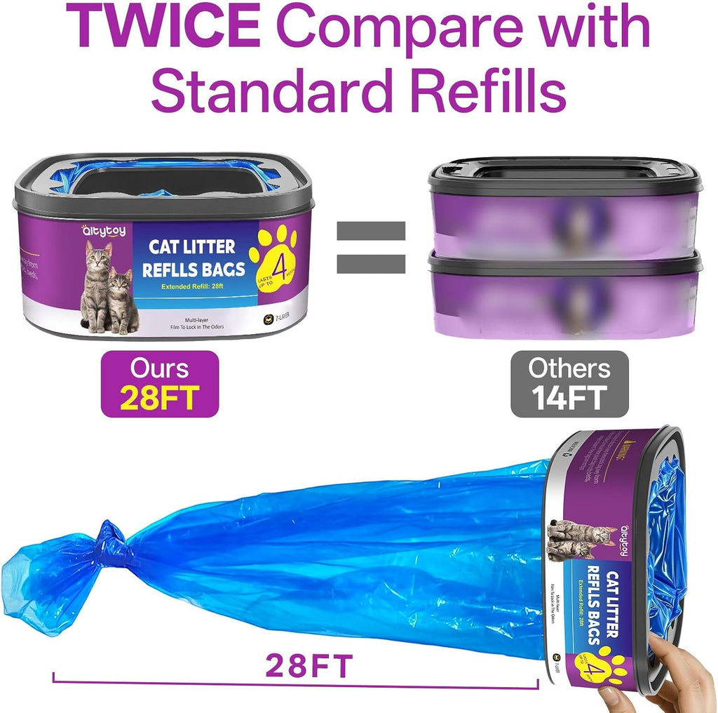Qltytoy cat litter refill cartridge showing seven layer anti odor film technology