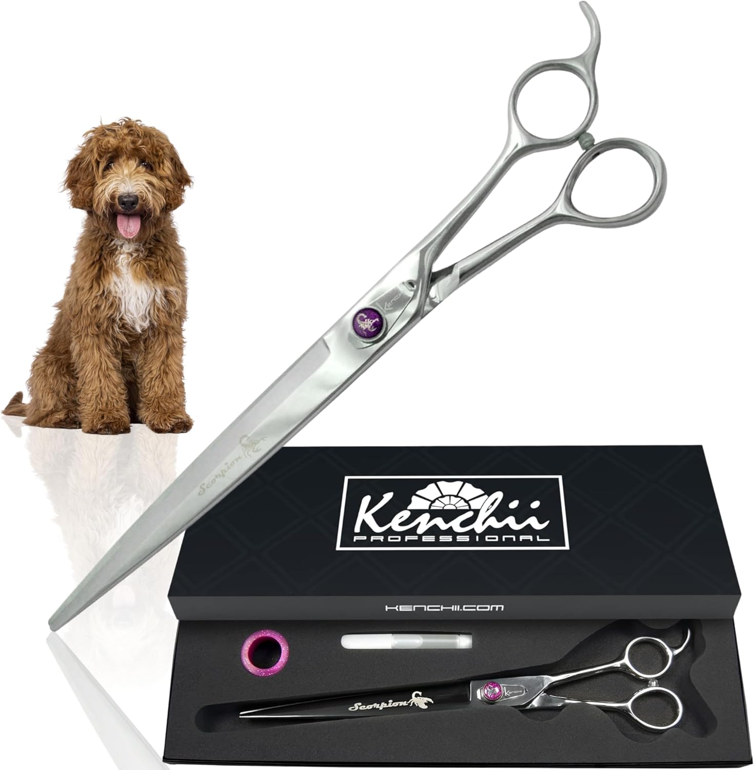 Kenchii Scorpion Dog Grooming Scissors, 9 Inch Curved Shears, Dog Scissors for Grooming, Professional Pet Grooming Scissors, Heavy Duty, Durable and Sharp - Image 10