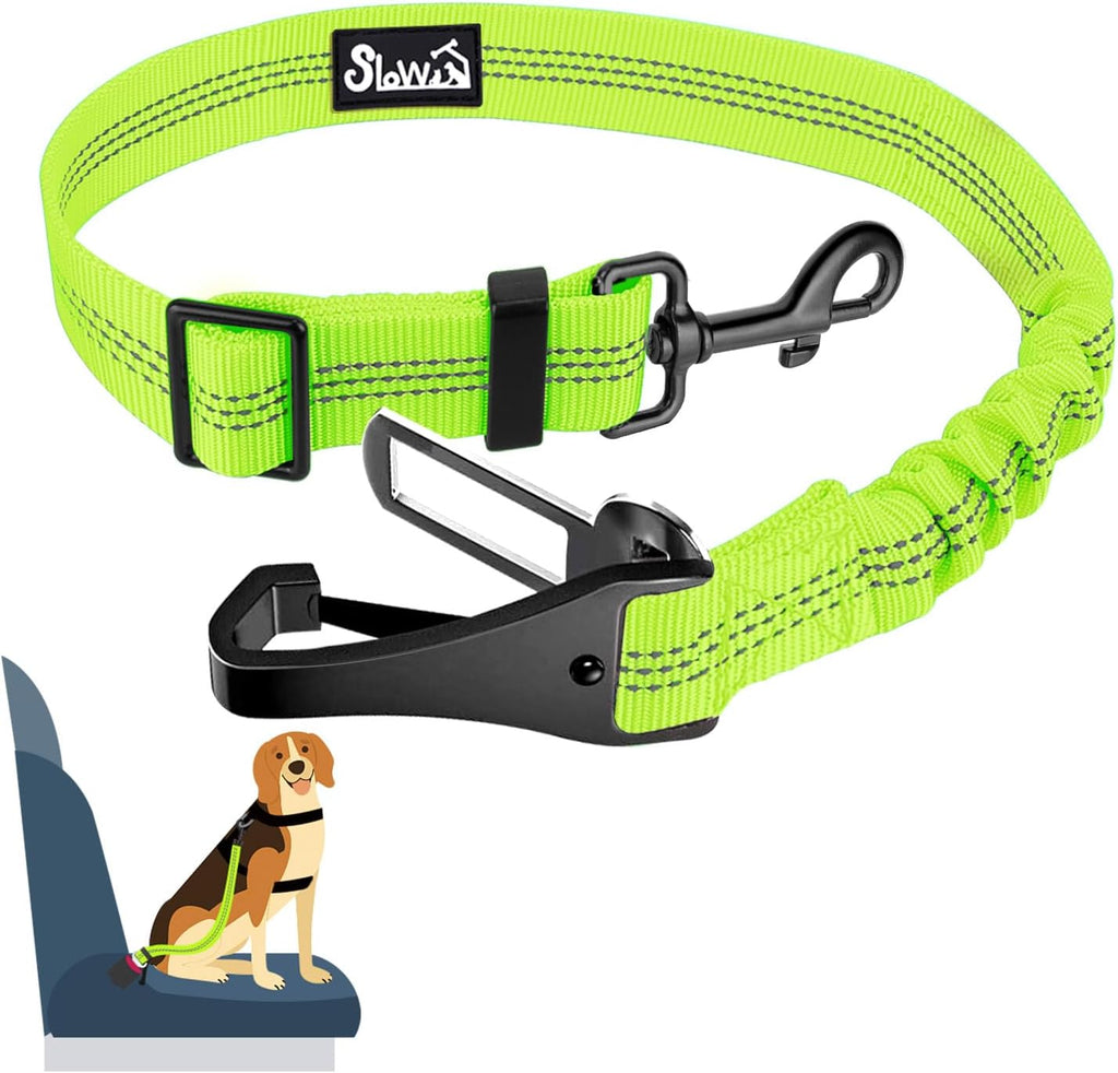 SlowTon Dog Seat Belt for Car, Adjustable 3 in 1 Dog Seatbelt with Elastic Bungee Buffer, Nylon Heavy Duty Dog Car Harness Reflective Safety Tether Leash with Latch Hook Clip Pink - Image 9