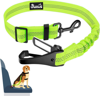 SlowTon Dog Seat Belt for Car, Adjustable 3 in 1 Dog Seatbelt with Elastic Bungee Buffer, Nylon Heavy Duty Dog Car Harness Reflective Safety Tether Leash with Latch Hook Clip Pink - Image 9