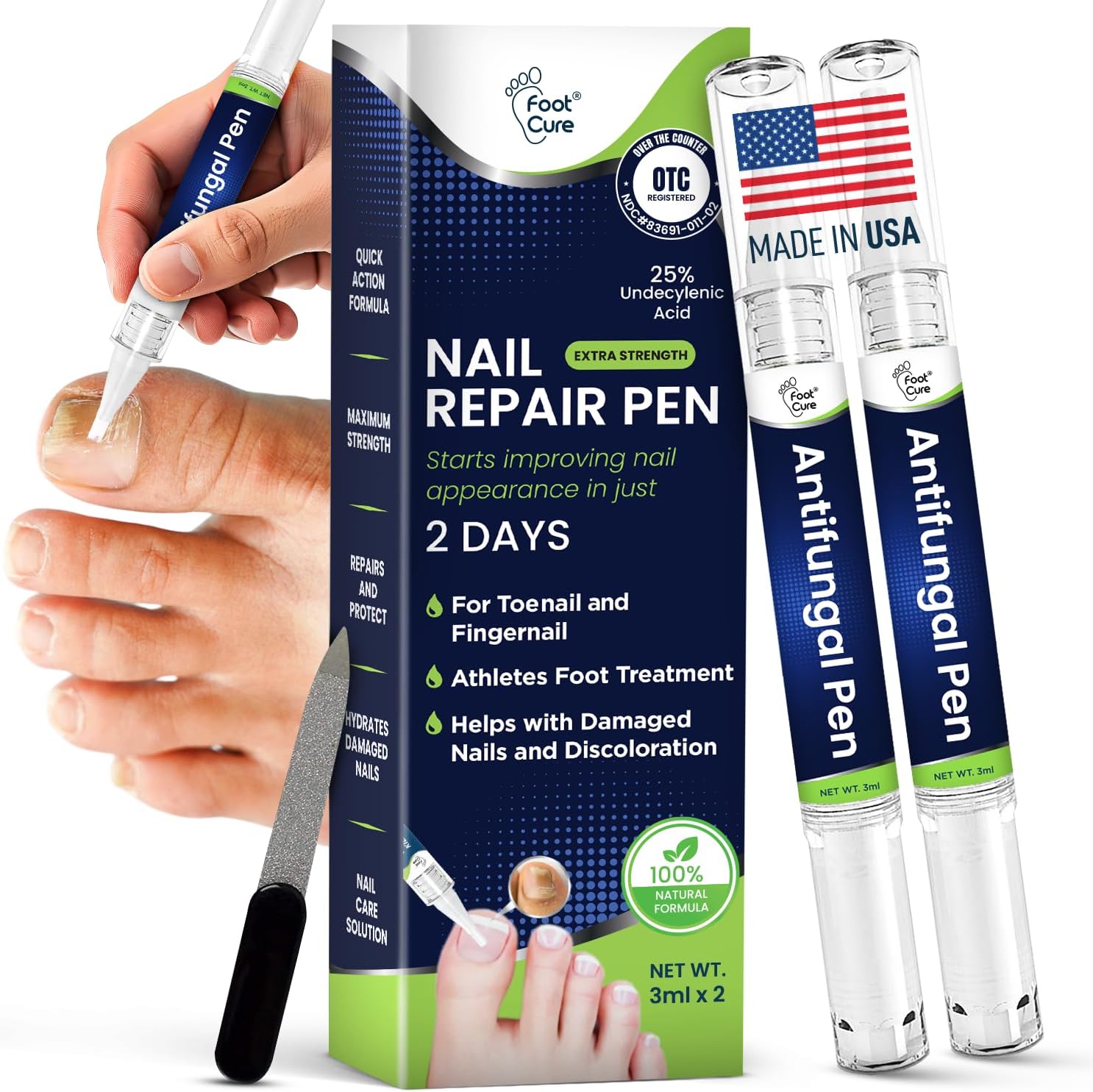 Foot Cure Antifungal Nail Treatment Pen front view packaging