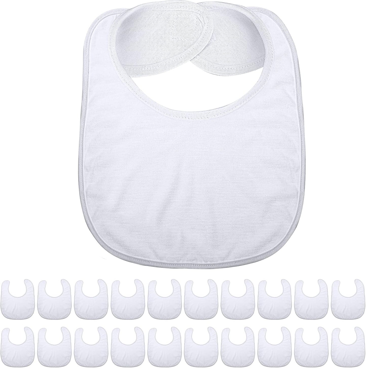 Geyoga 20 pieces sublimation blanks white baby bibs front view