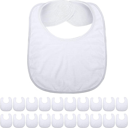 Geyoga 20 pieces sublimation blanks white baby bibs front view
