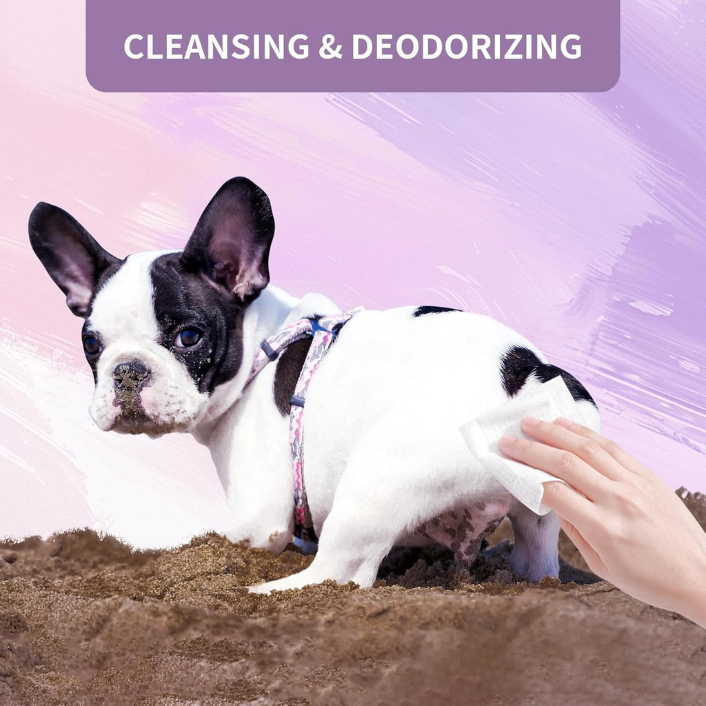 Immhabi large pearl textured non toxic dog cleansing tissues packaging